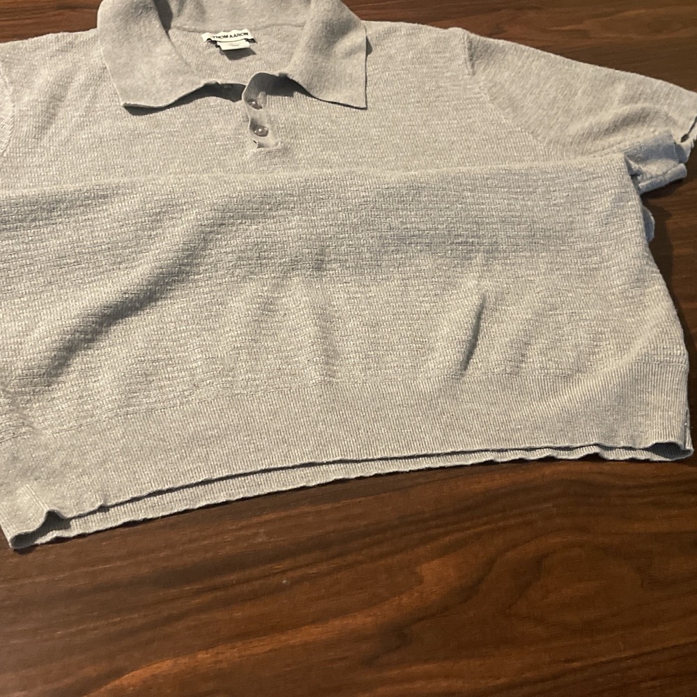 Thom Aaron Men's Grey Kinit Shirt Large - Picture 5 of 6
